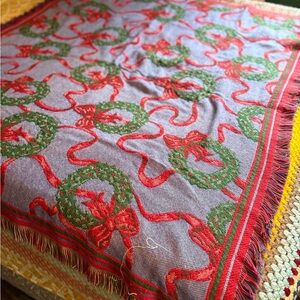 Vintage Beacon Red and Green Patterned Blanket